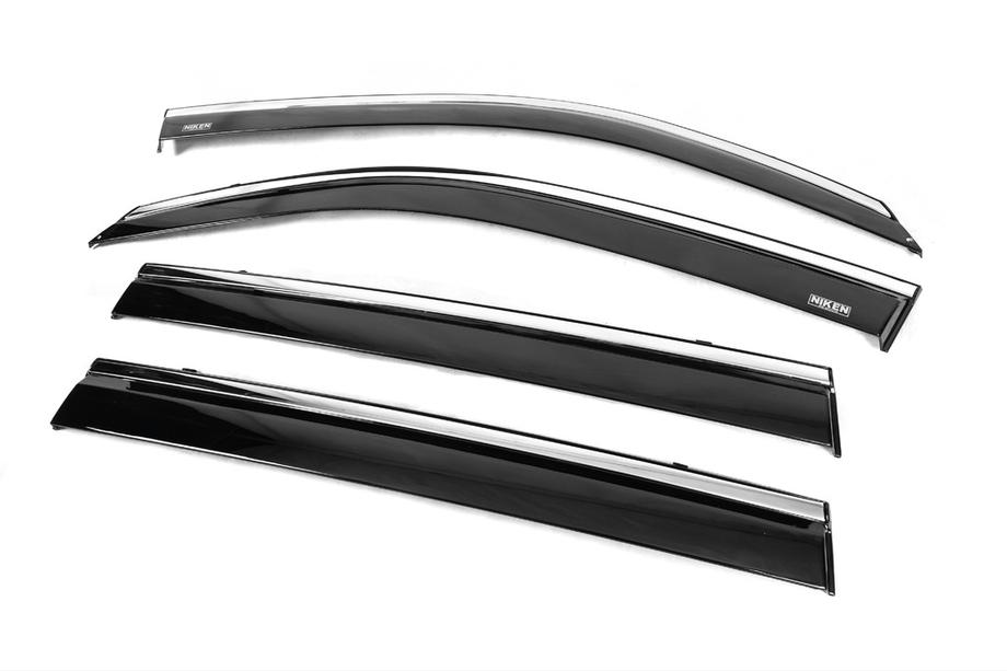 Toyota Land Cruiser 200 2007-2021 рр. Вітровики з хромованим молдингом (4 шт, Niken) Фото 5