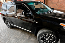 Toyota Highlander 2008-2013 рр. Вітровики з хромованим молдингом (4 шт, Niken) фото 2