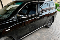 Toyota Highlander 2008-2013 рр. Вітровики з хромованим молдингом (4 шт, Niken) фото 5