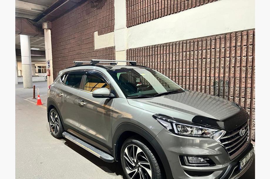 Hyundai Tucson TL 2016-2021 рр. Перемички на вбудовані рейлінги під ключ Wizard V2 (2 шт) Фото 6