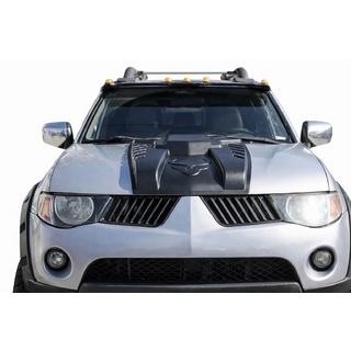 Накладка на капот V2 (ABS) Mitsubishi L200 2006-2015 рр. фото 2