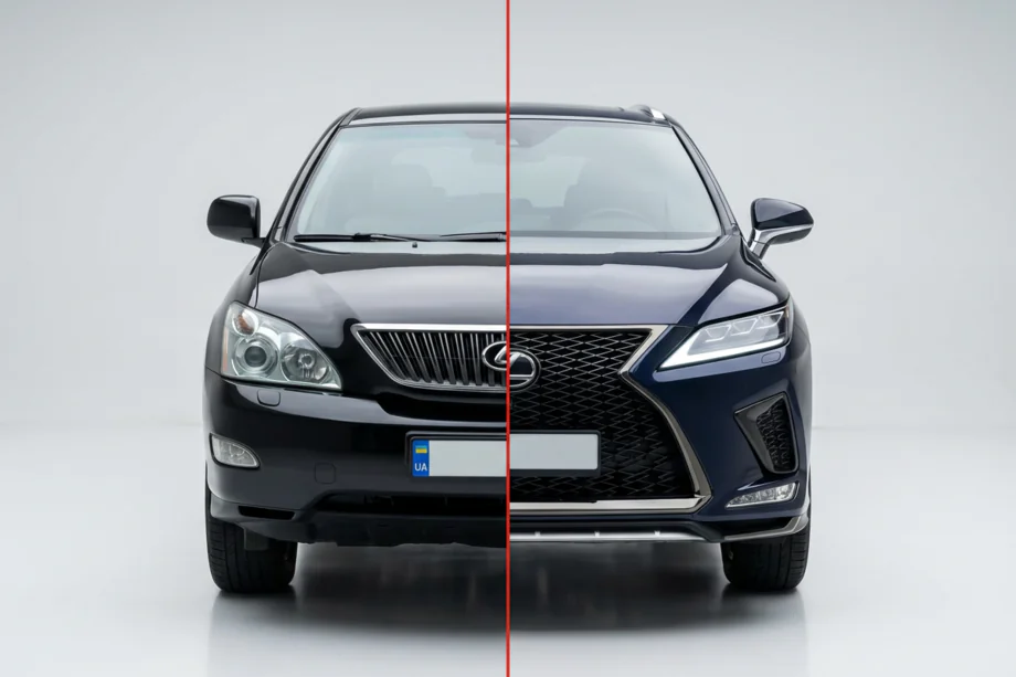 Lexus RX 2003-2009 рр. Комплект рестайлінгу в 2021 рік (бампер, фари, стопи) Image