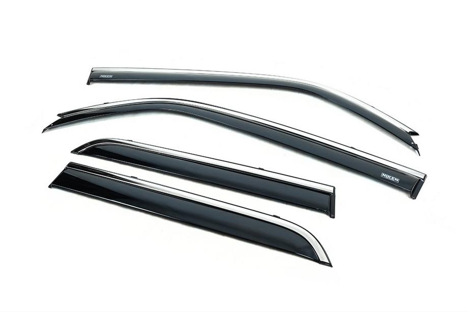 Toyota 4Runner 2009-2024 рр. Вітровики з хромованим молдингом (4 шт, Niken) Image