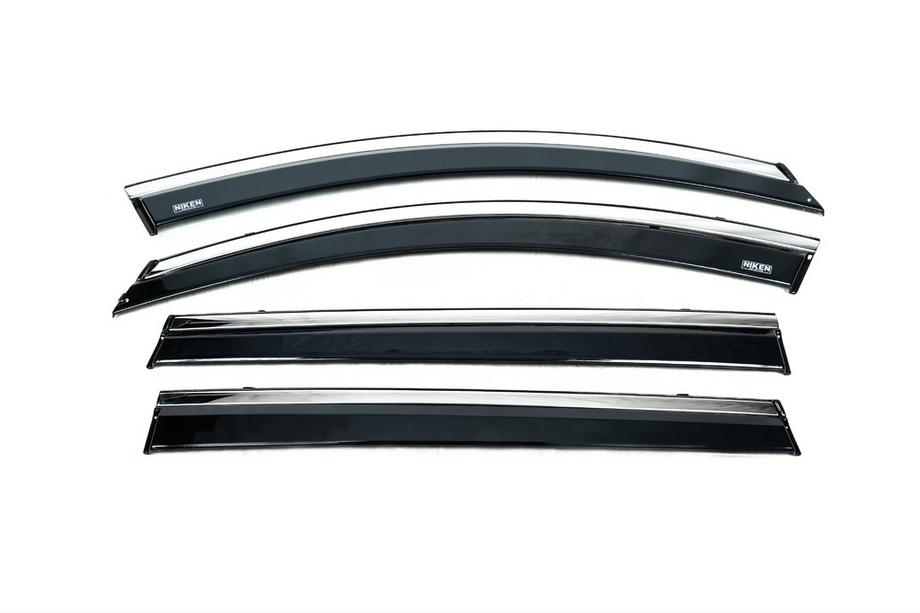 Chery Tiggo 8 2017- рр. Вітровики з хромованим молдингом (4 шт, Niken) Image