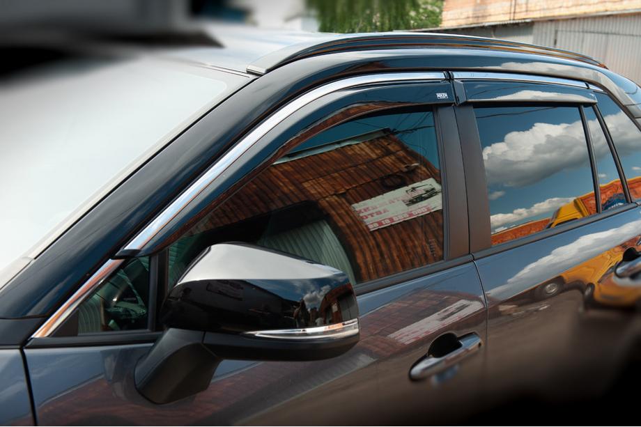 Toyota Rav 4 2019-2025 рр. Вітровики з хромованим молдингом (4 шт, Niken) Фото 1