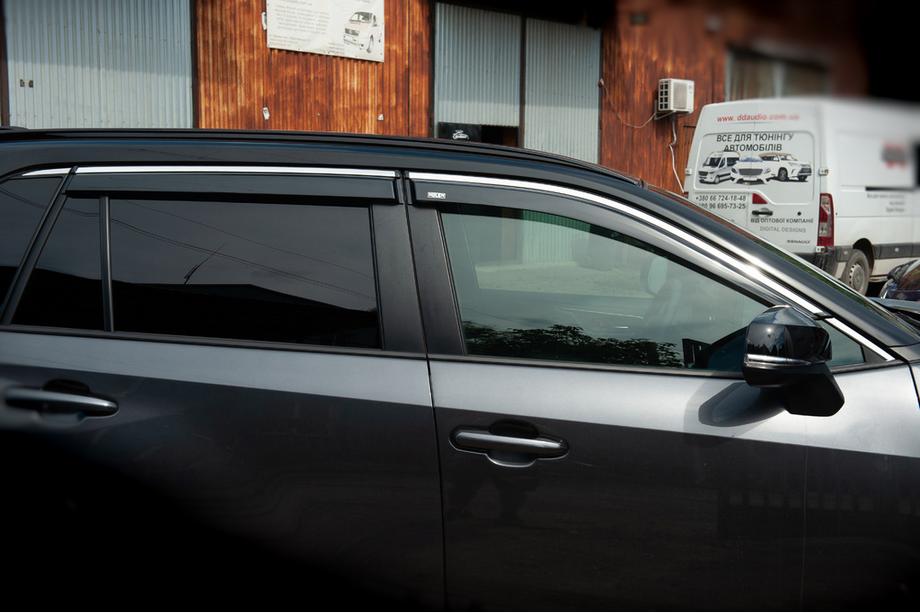 Toyota Rav 4 2019-2025 рр. Вітровики з хромованим молдингом (4 шт, Niken) Фото 8