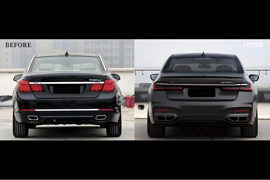 BMW 7 серія F01/F02 2008-2015 рр. Комплект рестайлінгу в G12 M760 (з заміною кришки багажника і задніх крил) Фото 131