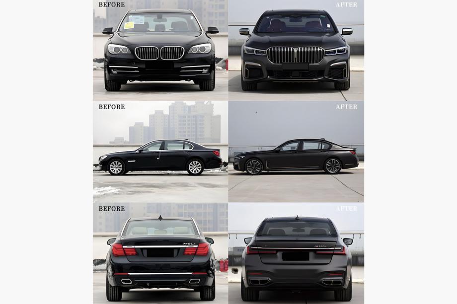 BMW 7 серія F01/F02 2008-2015 рр. Комплект рестайлінгу в G12 M760 (з заміною кришки багажника і задніх крил) Фото 129