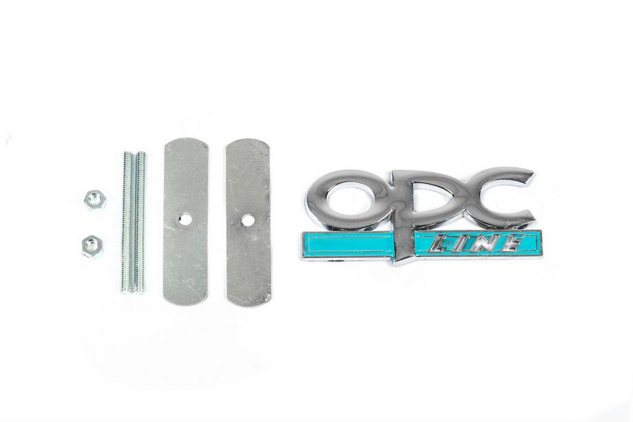 Металевий шильдик на решітку OPC Line (Хром+блакитний) Image