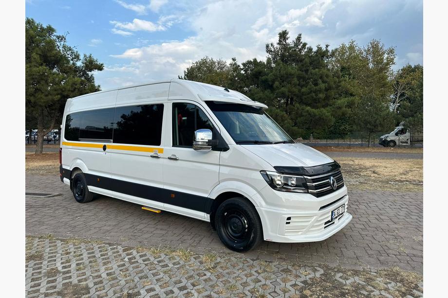 Volkswagen Crafter 2016- рр. Накладка на передній бампер 510B (під фарбування) Фото 2