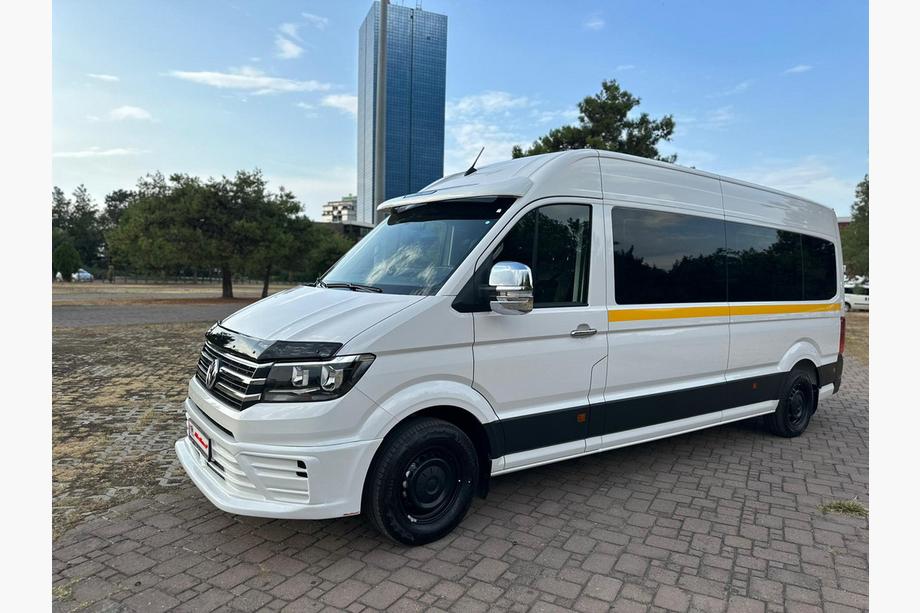 Volkswagen Crafter 2016- рр. Накладка на передній бампер 510B (під фарбування) Фото 3