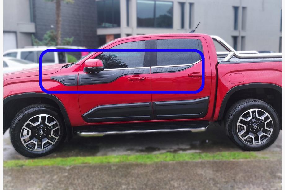 Volkswagen Amarok 2022- рр. Верхні молдинги дверей (6 шт, ABS) Фото 1