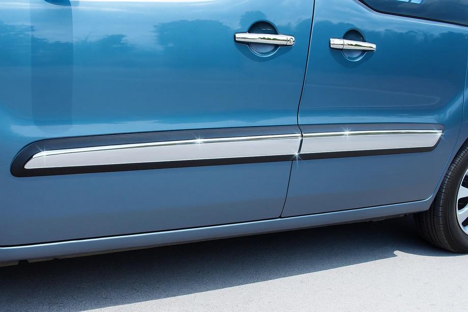 Peugeot Partner Tepee 2008-2018 рр. Молдинг дверний (4 шт, нерж) OmsaLine - Італійська нержавійка Image