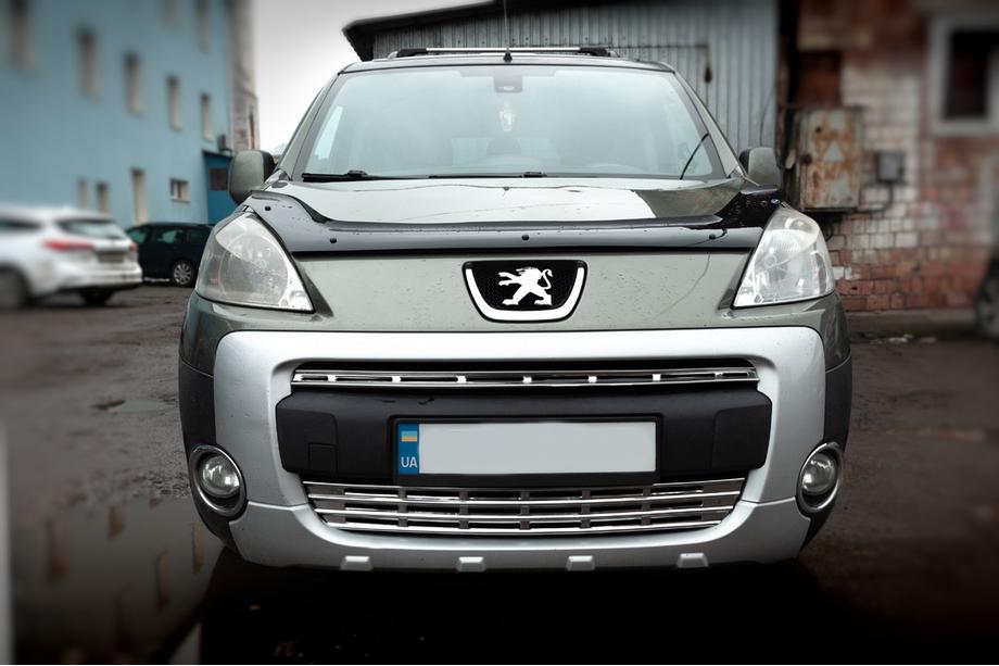 Peugeot Partner Tepee 2008-2018 рр. Накладки на решітку (2 част., нерж.) Image