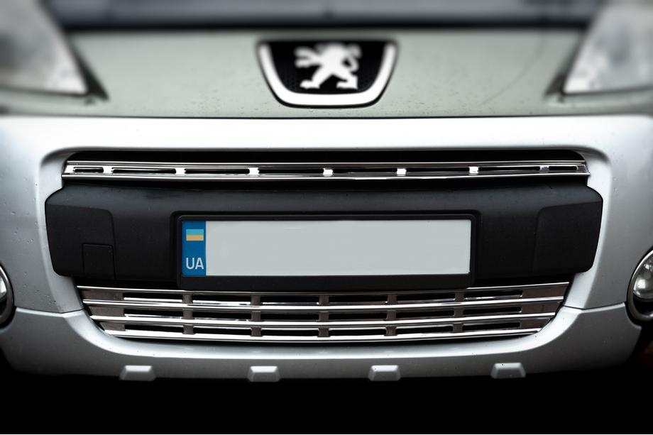 Peugeot Partner Tepee 2008-2018 рр. Накладки на решітку (2 част., нерж.) OmsaLine - Італійська нержавійка Фото 3