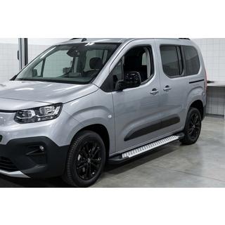 Бокові пороги Allmond Grey (2 шт., алюміній) Fiat Doblo III 2023- рр. фото 1
