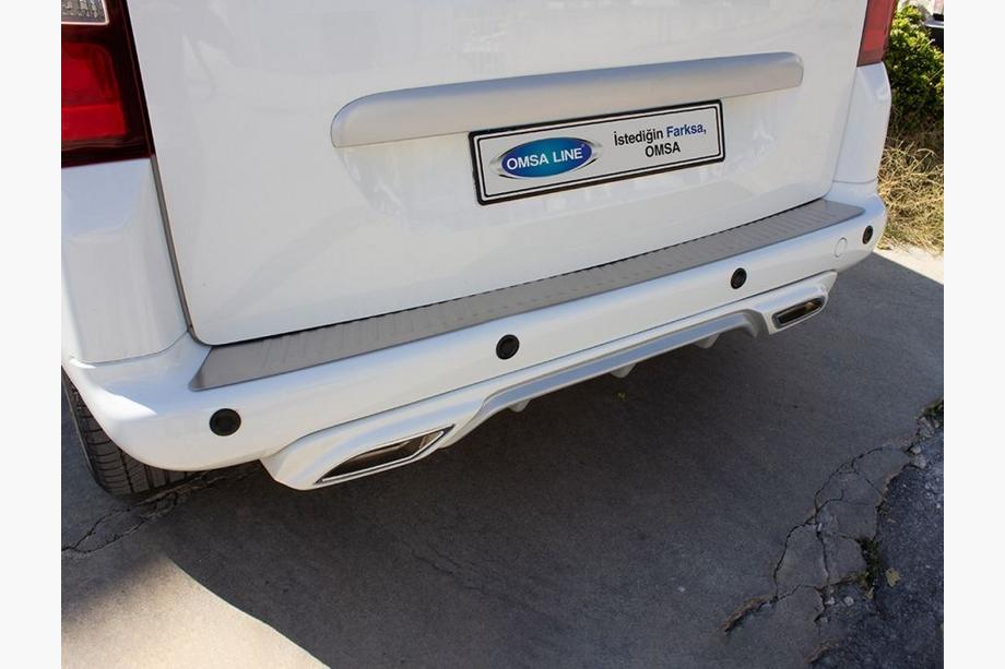 Peugeot Partner Tepee 2008-2018 рр. Накладки на задній бампер OmsaLine (нерж.) Image