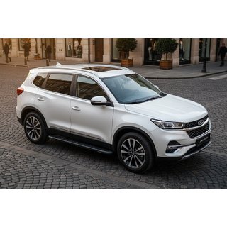 Бокові пороги Bosphorus Black (2 шт., алюміній) Chery Tiggo 7 2020- рр. фото 1