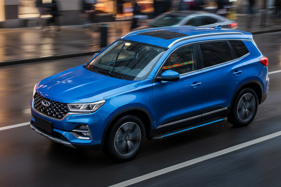 Chery Tiggo 7 2020- рр. Бокові пороги Maya Blue (2 шт., алюміній) Image