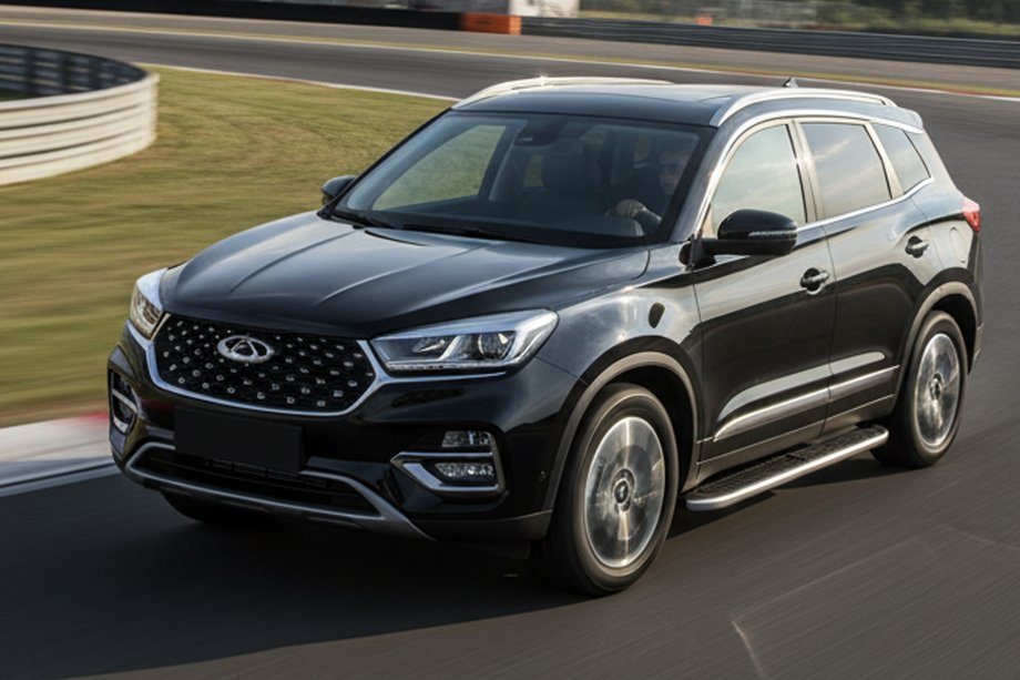 Chery Tiggo 8 2017- рр. Бокові пороги Tayga Grey (2 шт., алюміній) Image