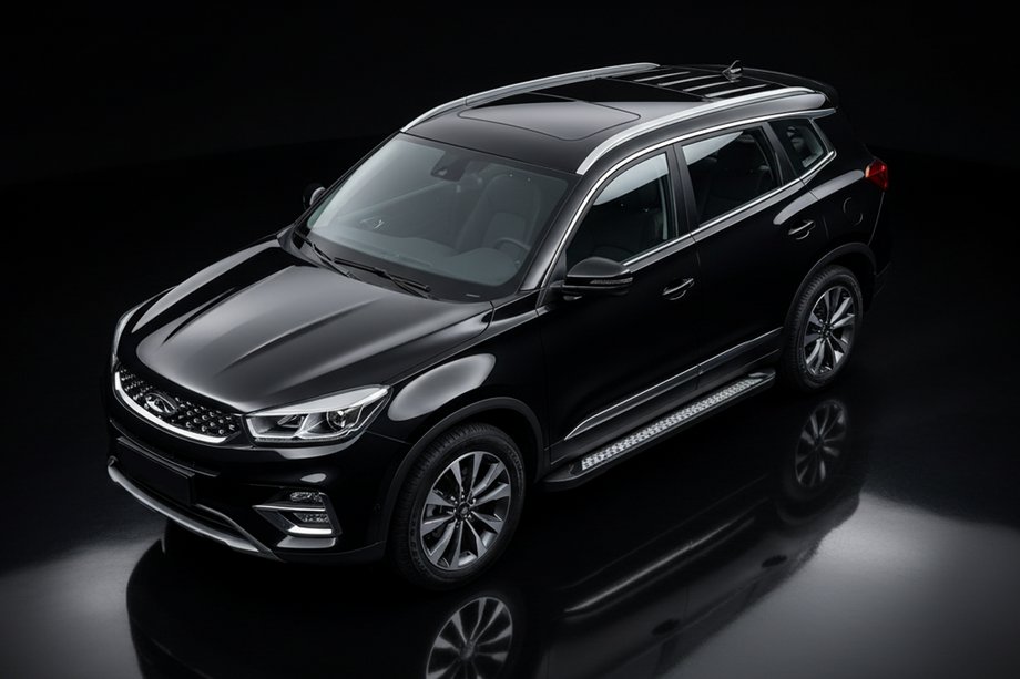 Chery Tiggo 8 2017- рр. Бокові пороги New Vision Black (2 шт., алюміній) Фото 1