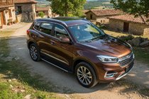 Chery Tiggo 8 2017- рр. Бокові пороги Maya V1 (2 шт., алюміній) фото 1