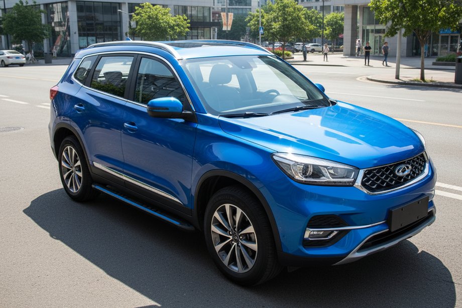 Chery Tiggo 8 2017- рр. Бокові пороги Maya Blue (2 шт., алюміній) Фото 1