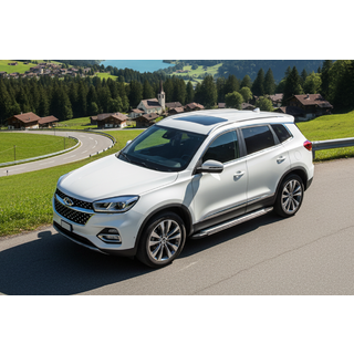 Бокові пороги Rainbow (2 шт., алюміній) Chery Tiggo 8 2017- рр. фото 1