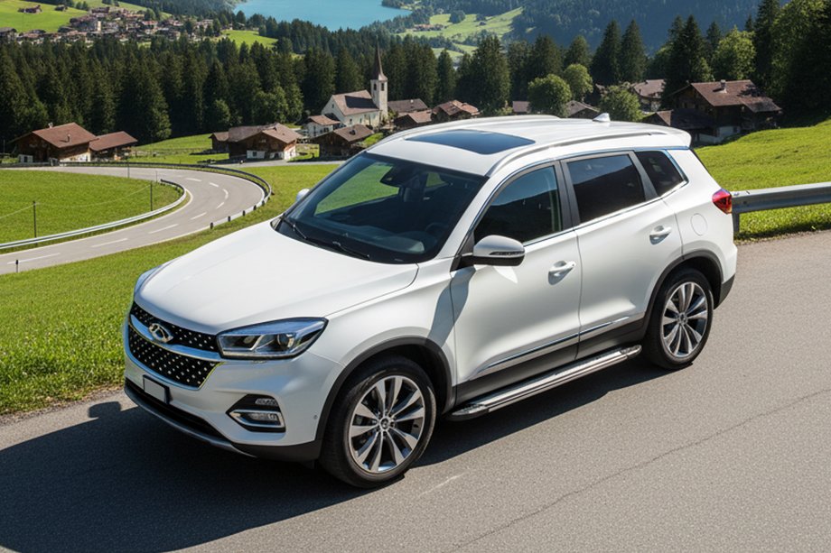 Chery Tiggo 8 2017- рр. Бокові пороги Rainbow (2 шт., алюміній) Image