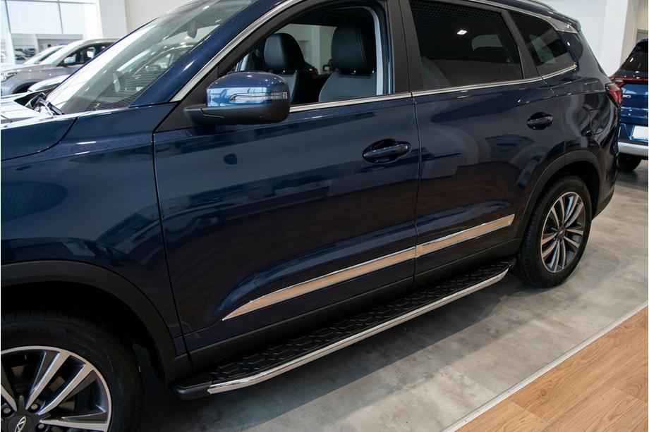 Chery Tiggo 8 2017- рр. Бокові пороги Blackline (2 шт., Алюміній) Image