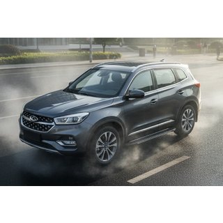 Бокові пороги Bosphorus Grey (2 шт., алюміній) Chery Tiggo 8 2017- рр. фото 1