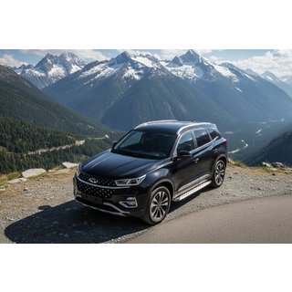 Бокові пороги Shining (2 шт., алюміній) Chery Tiggo 7 2020- рр. фото 1