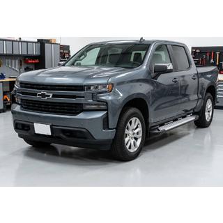Бокові пороги Allmond Grey (2 шт., алюміній) Chevrolet Silverado 2019- рр. фото 1