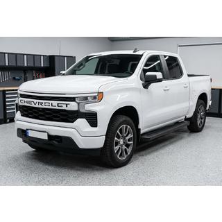 Бокові пороги Allmond Black (2 шт., алюміній) Chevrolet Silverado 2019- рр. фото 1