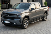 Chevrolet Silverado 2019- рр. Бокові пороги Bosphorus Grey (2 шт., алюміній) фото 1
