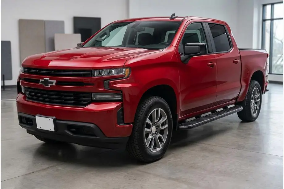 Chevrolet Silverado 2019- рр. Бокові пороги Bosphorus Black (2 шт., алюміній) Image