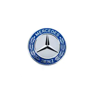 Заглушка замість емблеми на капот Mercedes (синя і хром, 57мм) фото 2