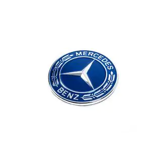 Заглушка замість емблеми на капот Mercedes (синя, 57мм) фото 1