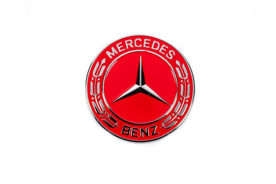 Mercedes Заглушка замість емблеми на капот Mercedes (червона, 57мм) Image