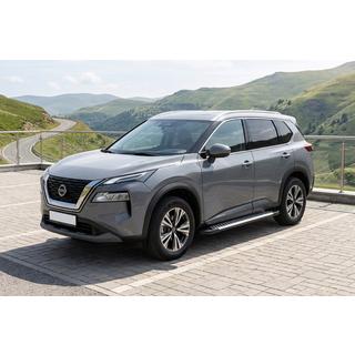 Бокові пороги Line (2 шт., Алюміній) Nissan X-trail T33/Rogue 2022- рр. фото 1