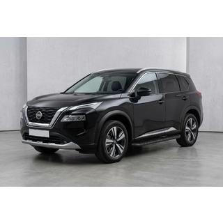 Бокові пороги Tayga Black (2 шт., Алюміній) Nissan X-trail T33/Rogue 2022- рр. фото 1