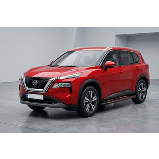 Бокові пороги Maya Red (2 шт., Алюміній) Nissan X-trail T33/Rogue 2022- рр. фото 1