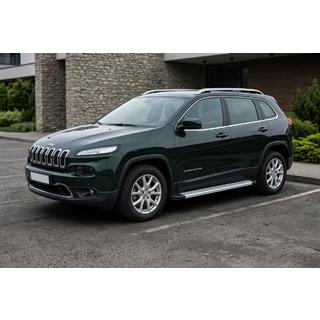 Бокові пороги Maya V2 (2 шт., Алюміній) Jeep Cherokee KL 2013- рр. фото 1