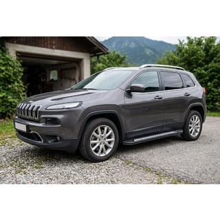 Бокові пороги Vision New Black (2 шт., Алюміній) Jeep Cherokee KL 2013- рр. фото 1