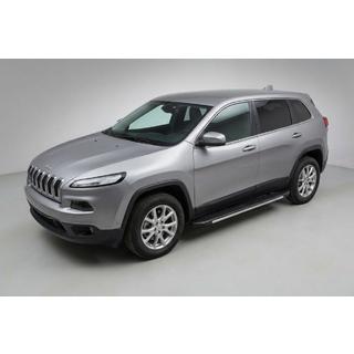 Бокові пороги Bosphore Grey (2 шт., Алюміній) Jeep Cherokee KL 2013- рр. фото 1