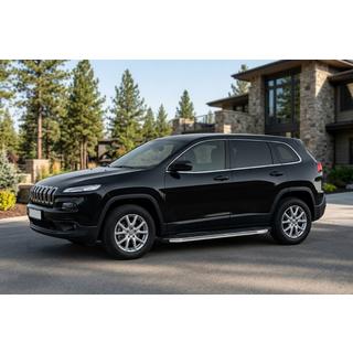 Бокові пороги BlackLine (2 шт., Алюміній) Jeep Cherokee KL 2013- рр. фото 1