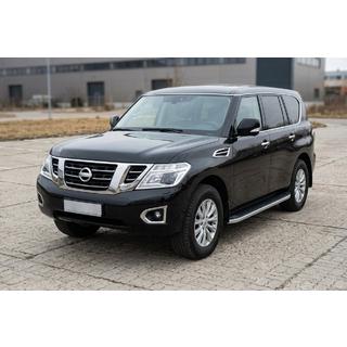 Бокові пороги Tayga Grey (2 шт., Алюміній) Nissan Armada 2016-2024 рр. фото 1