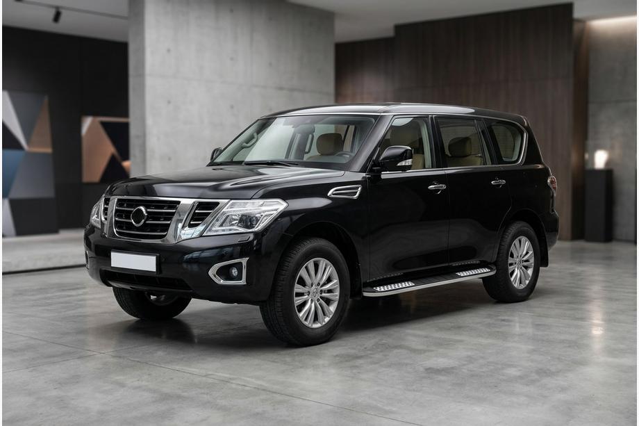 Nissan Armada 2016-2024 рр. Бокові пороги Tayga V2 (2 шт., Алюміній) Фото 1