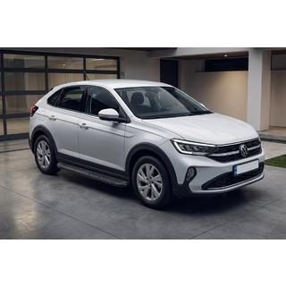 Бокові пороги Tayga Black (2 шт., Алюміній) Volkswagen Taigo 2020- рр. фото 1