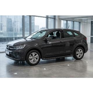 Бокові пороги Allmond Black (2 шт., Алюміній) Volkswagen Taigo 2020- рр. фото 1
